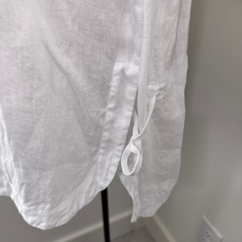 J Jill XL LOT of Two White 100% Linen Long Sleeve Button Down Blouse Tops - Picture 9 of 14